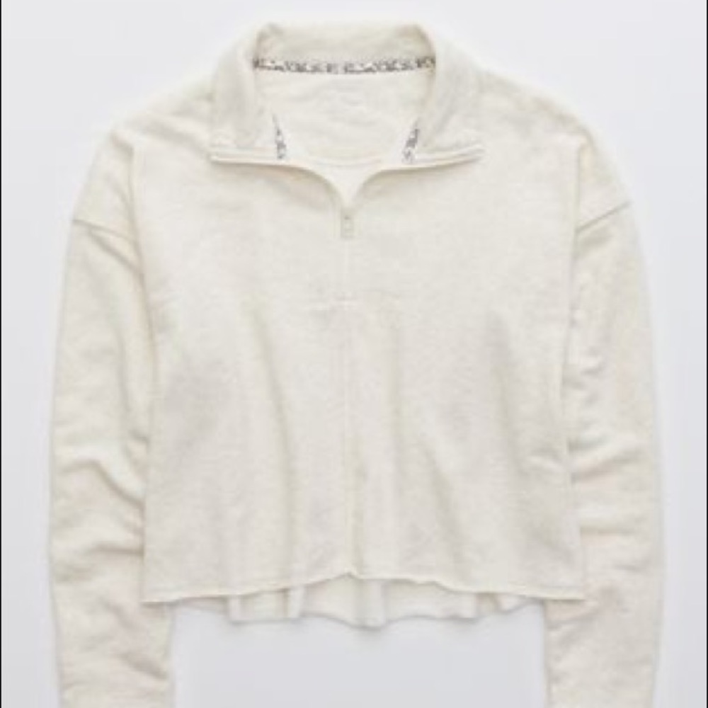Aerie Sunday Soft Cropped Quarter Zip Sweatshirt